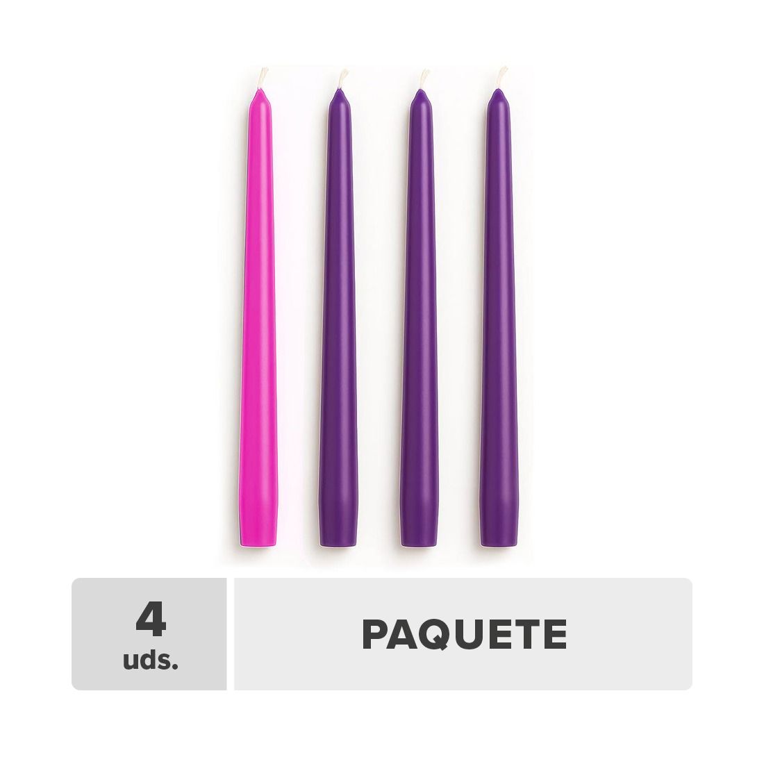 Candela Adviento Cera 2x25cm 4pcs