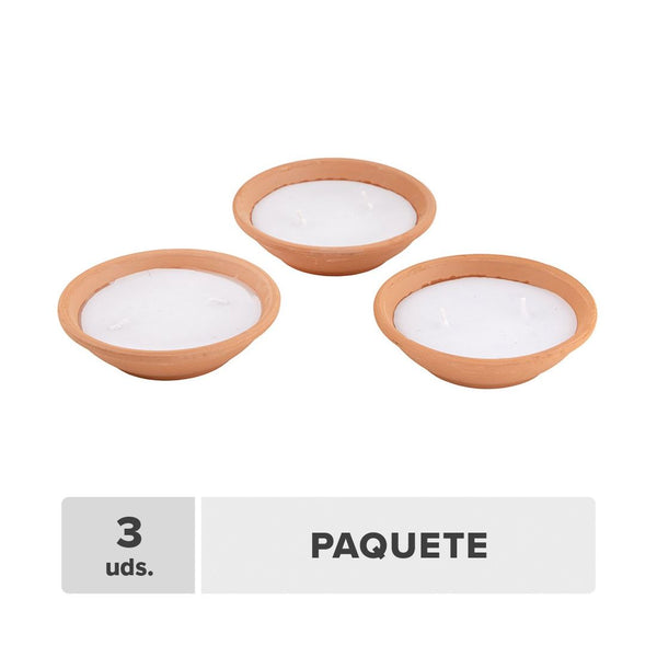 Candela Citronela Con Vasija 12x3.2cm 3pcs