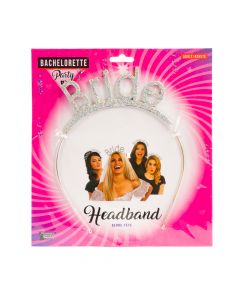Diadema Metálica Bride Con Escarcha Plateado