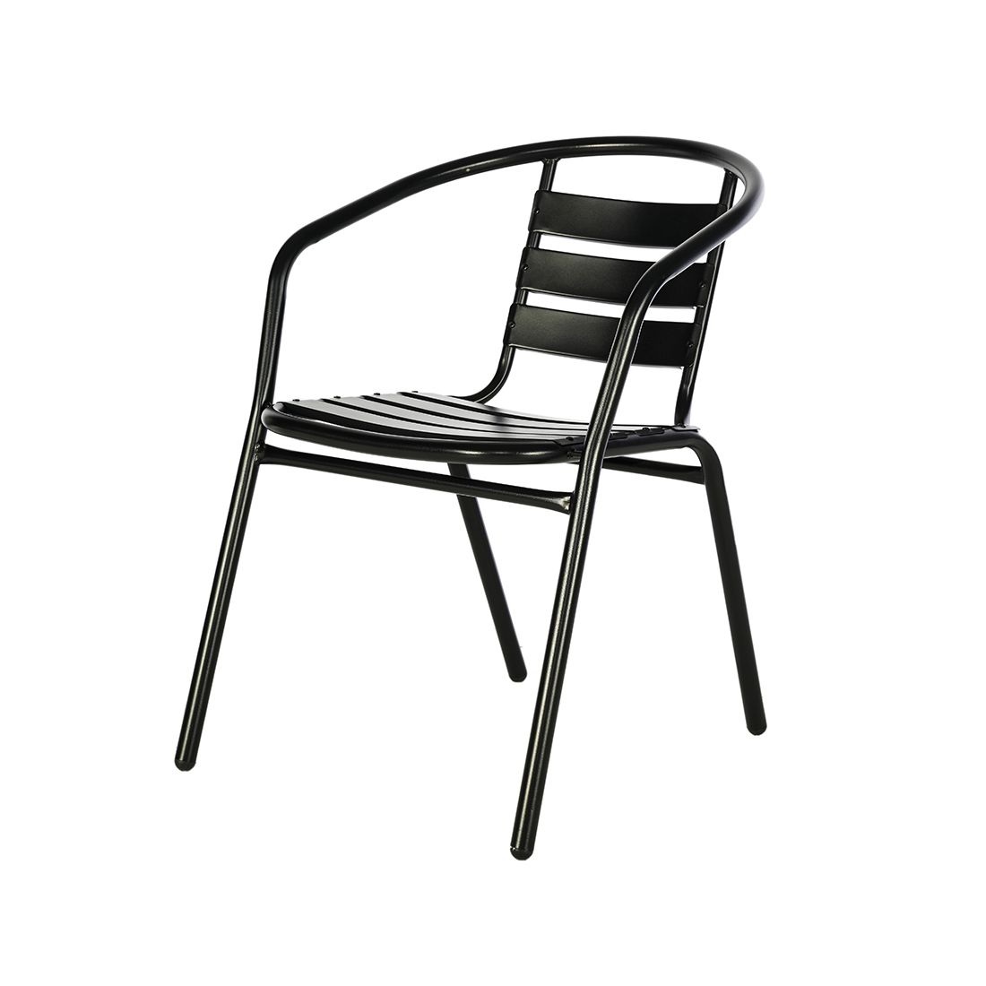 Silla Exteriores Negra Metálica 54x58x74cm