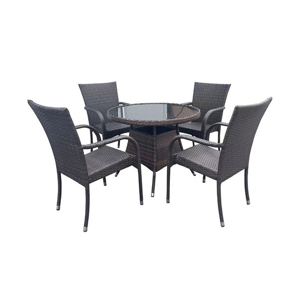 Comedor Mesa Circular Ratán 5pcs