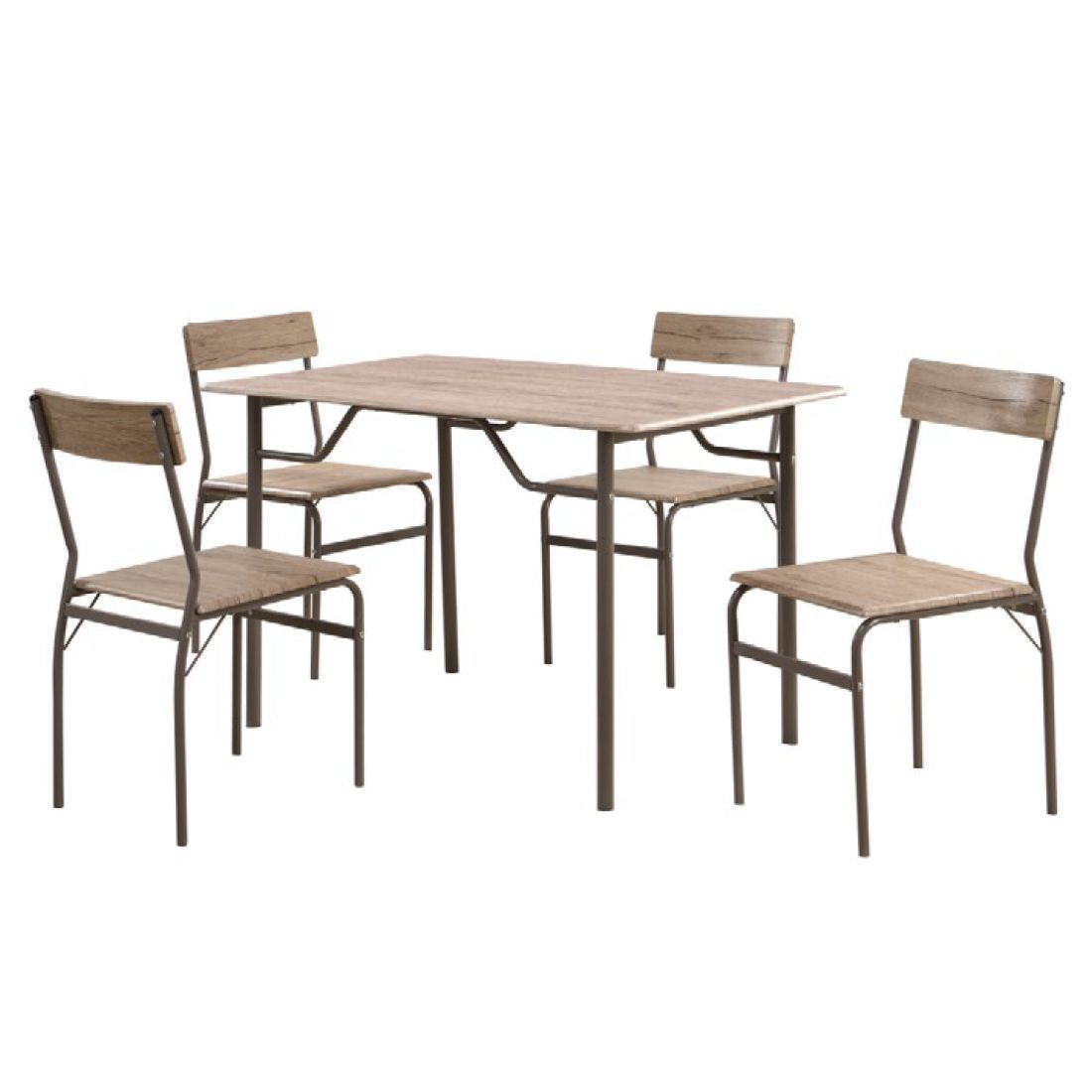 Comedor Básico Gris Plástico Y Madera 110x70x75cm 5pcs