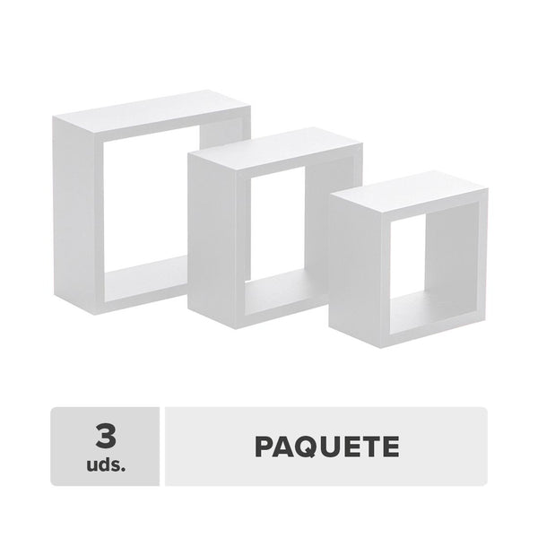 Repisa Cubo Madera 24.5x24.5x10cm 3unds
