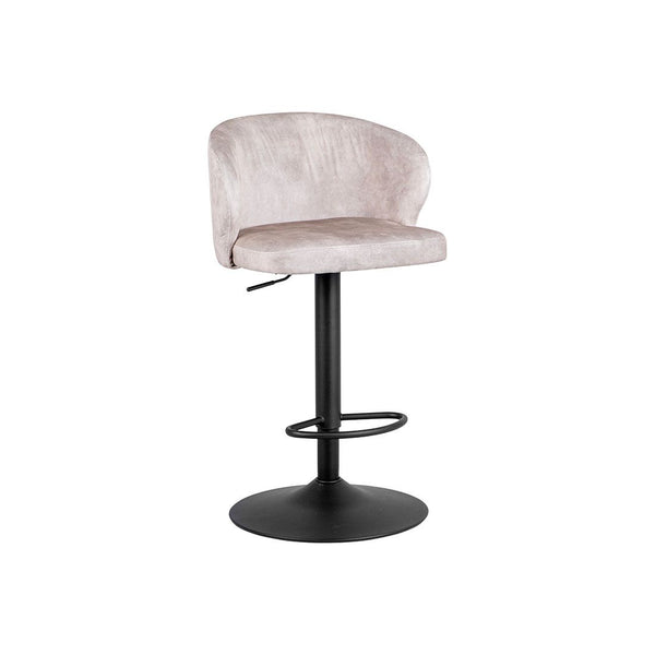Banco Beige Altura Ajustable Metal Y Terciopelo 51x50x84cm
