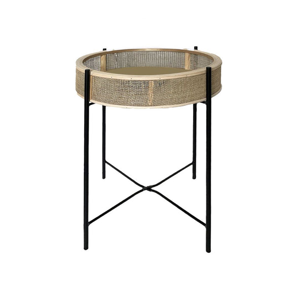Mesa Lateral Mdf Y Ratán 43.5x43.5x53cm