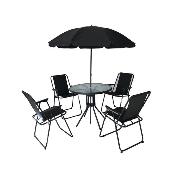 Set Jardín Con Sombrilla Acero 80x70cm