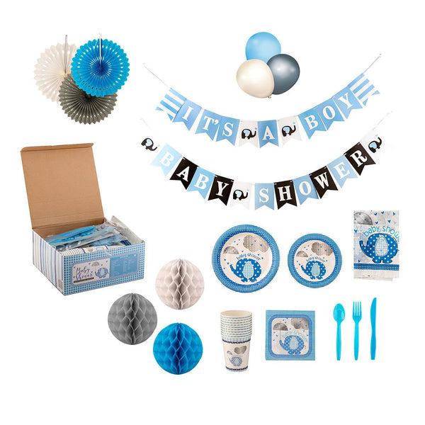Decoración Baby Shower Azul 10 Personas