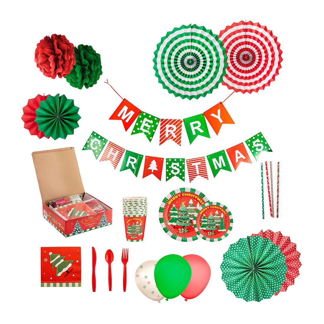 Decoración Fiesta Navidad 10 Personas