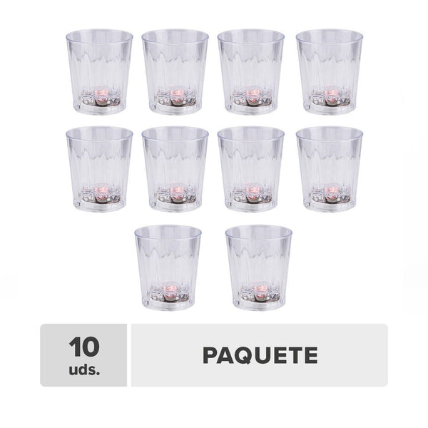 Vasos Shot Luz Plástico 70ml 10pcs