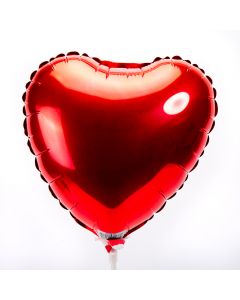 Globo Metálico #9 Corazón Liso Rojo