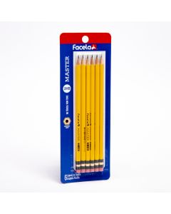 Lápiz Grafito Facela Amarillo Hexagonal 6und