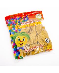 Globo Látex Palmerito Helio #12 25und Oro Perlado