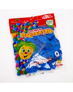 Globo Látex Palmerito Calidad Helio #9 50und Azul