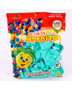 Globo Látex Palmerito Calidad Helio #12 25und Verde Menta