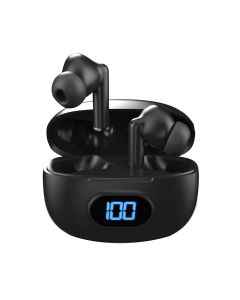 Audífono Inalámbrico Con Case Para Carga 10hrs Negro