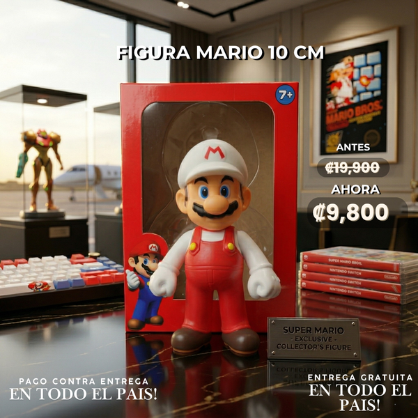 MARIO 10 CM OVEROL ROJO Y BLANCO