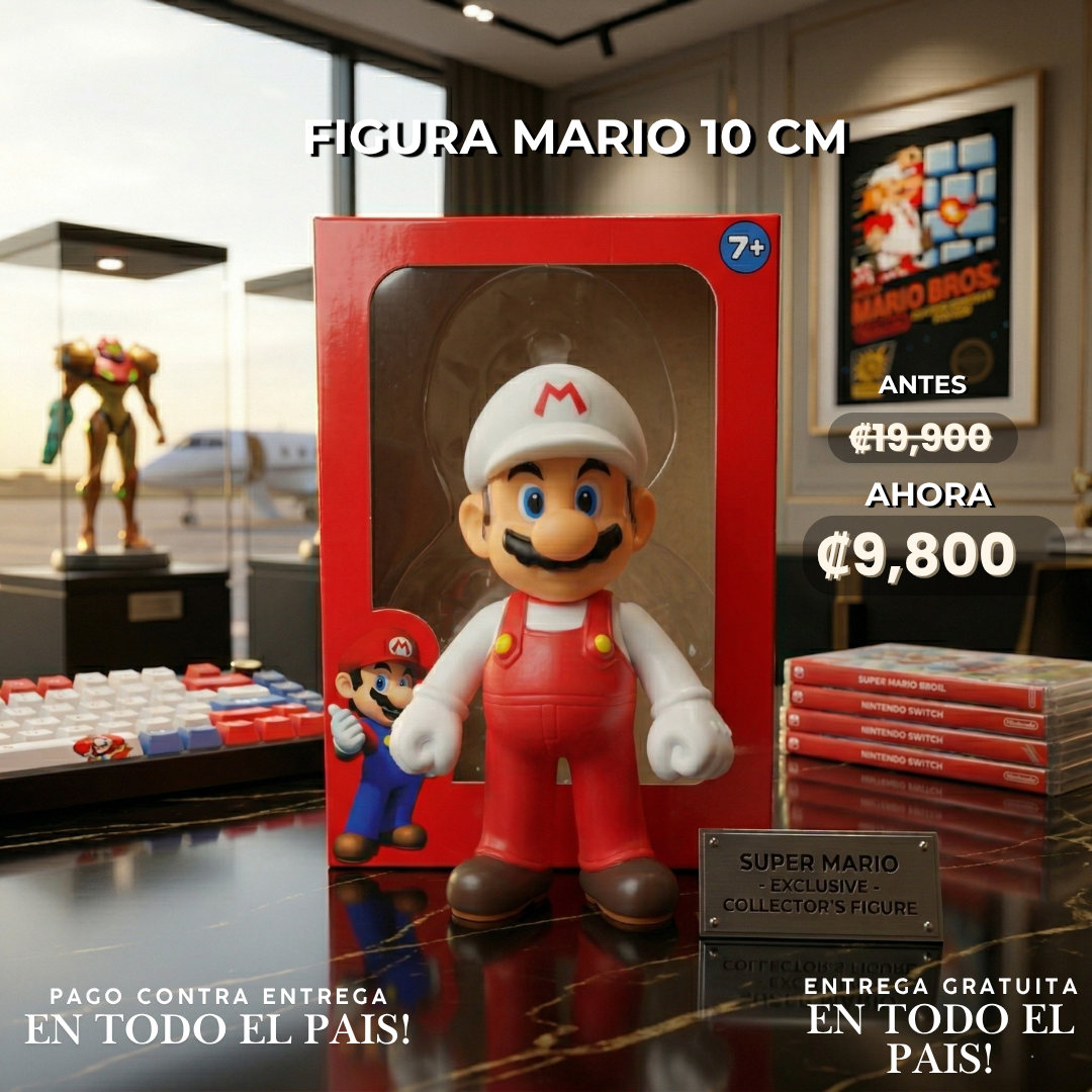 MARIO 10 CM OVEROL ROJO Y BLANCO