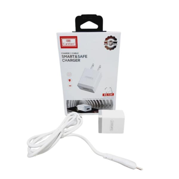 Cargador Cubo Casa Es-154 Salida Usb Earldom Cable V8 Micro Es-154M