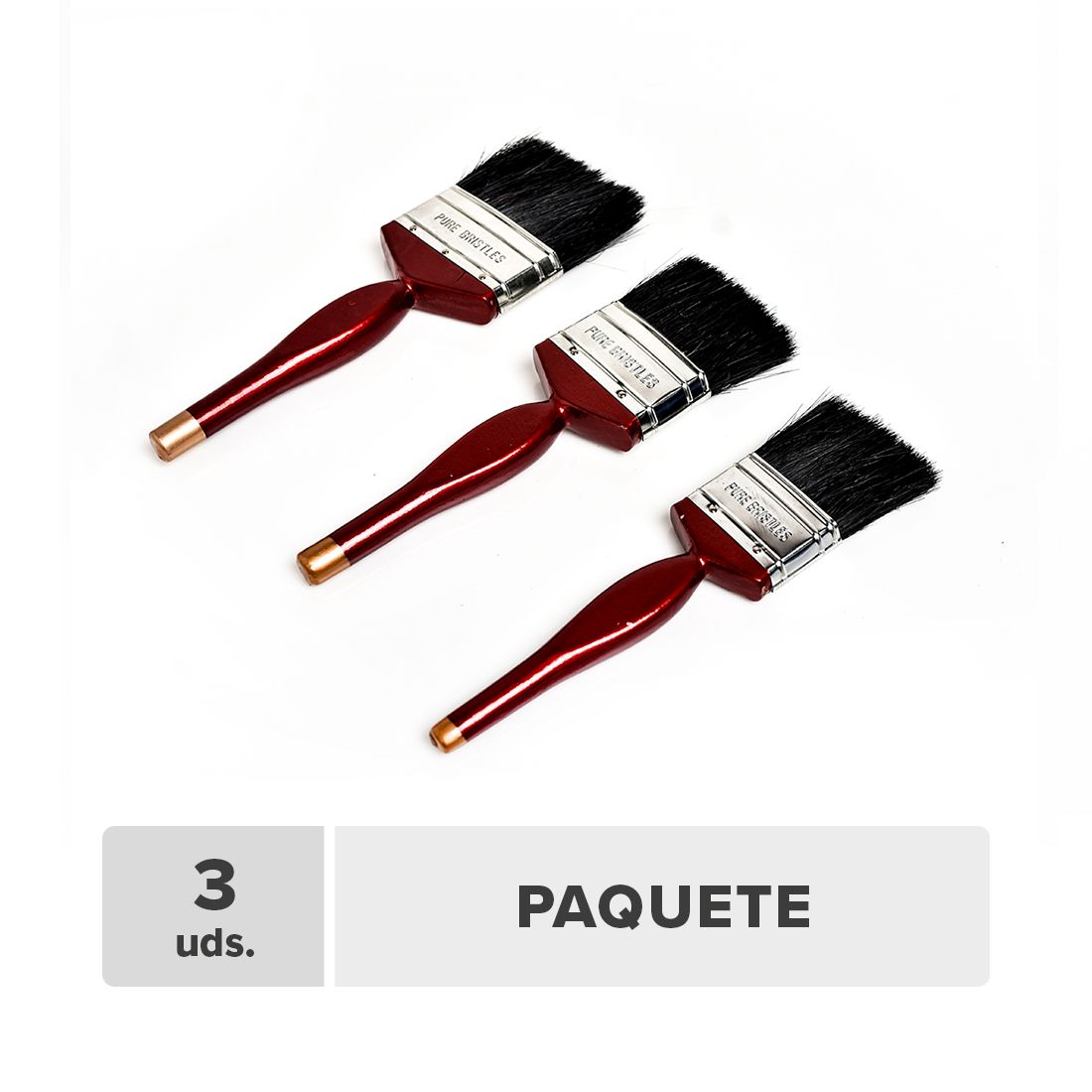 Brocha Pintura 3 Medidas Madera 2-3in 3pcs