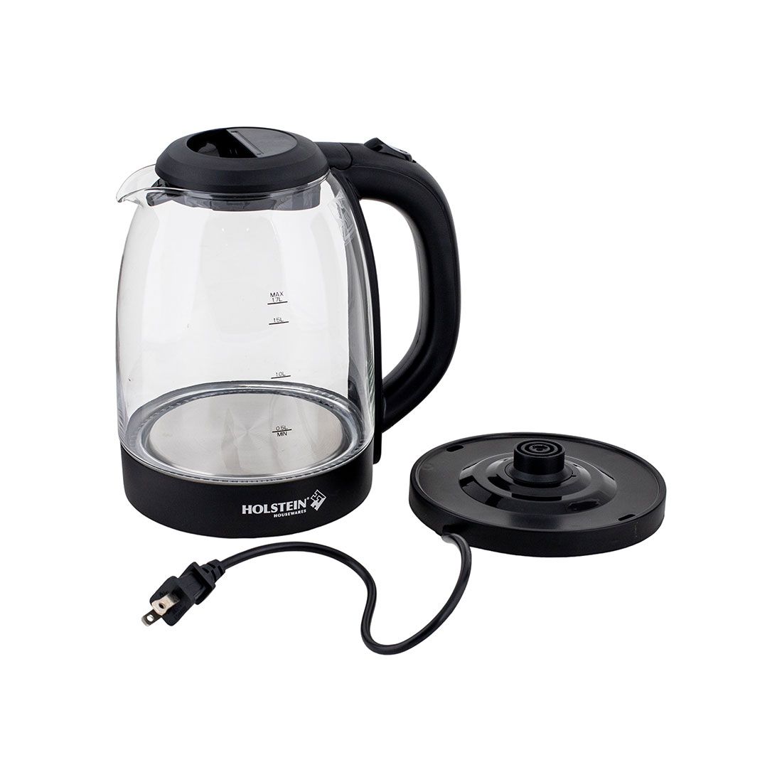 Tetera Eléctrica Vidrio Holstein 1.7lt 1800w
