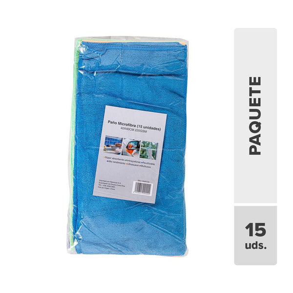 Paño Microfibra 40x40cm 15unds
