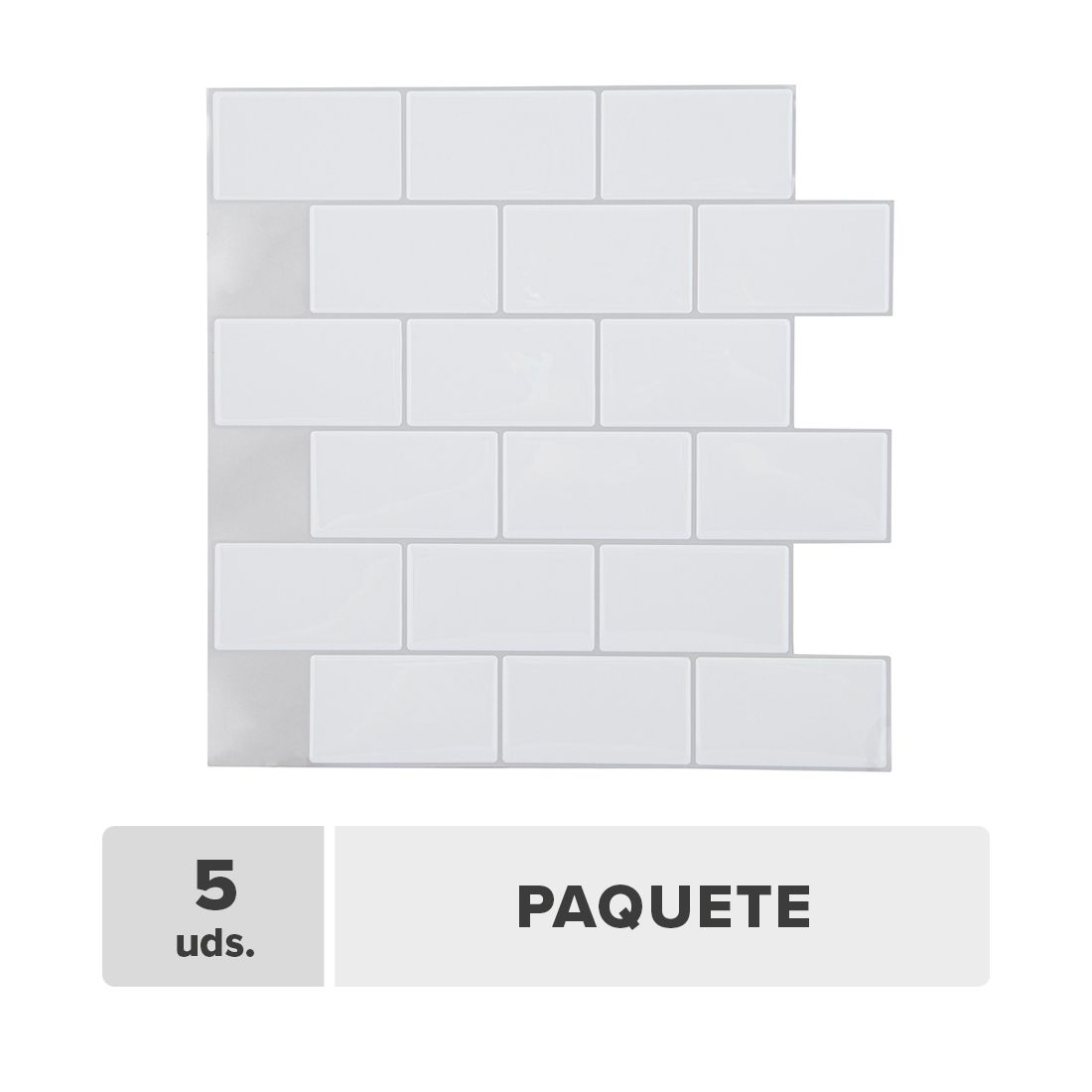 Decoración Pared Blanca 30x30cm 5unds