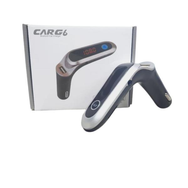 Cargador Cubo Carro Doble Usb 2.4 A Con Bluethooth Y Fm Transmisor G6 Negro