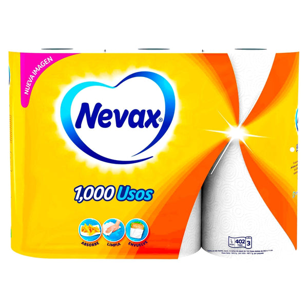 Toalla De Papel Mil Usos Nevax 3 Unidades