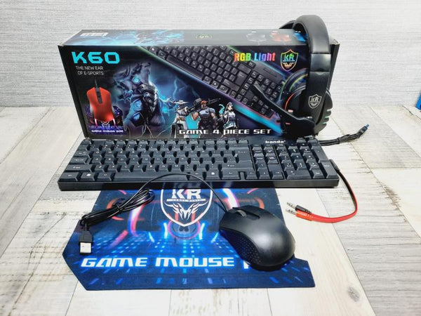 Set O Kit De Teclado, Mouse, Mouse Pad Y Audifono Rgb K50