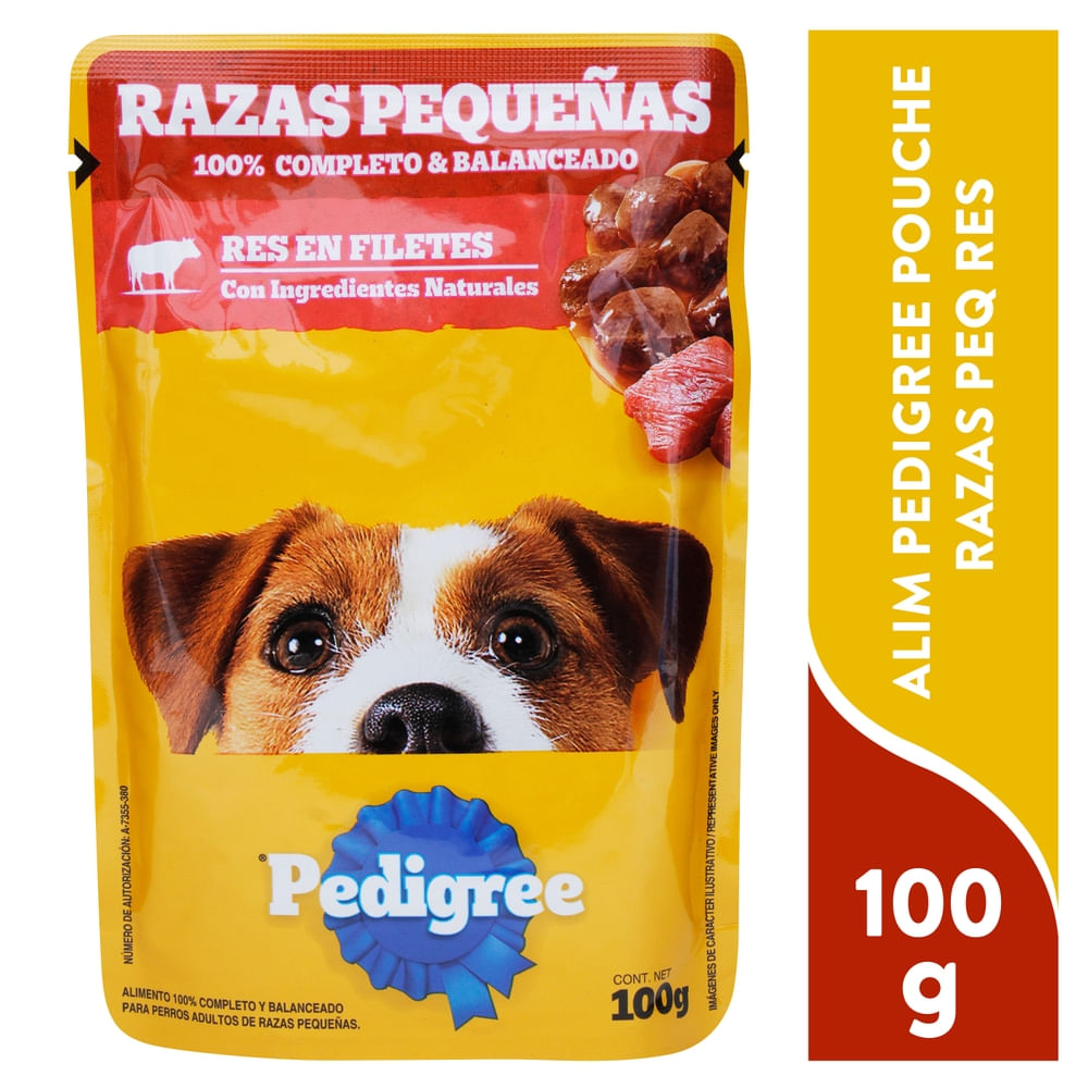 Alimento Pedigree Para Perro Razas Pequeñas De Res En Filete - 100 G
