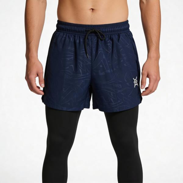 Pantaloneta Deportiva Con Licra Azul S