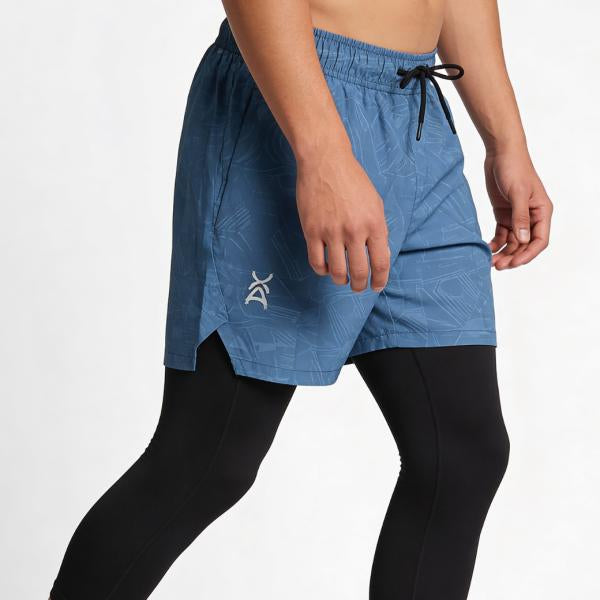 Pantaloneta Deportiva CON Licra Celeste S