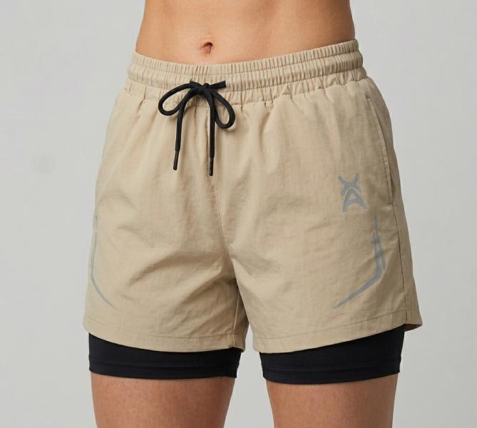 Pantaloneta Deportiva De Mujer  Beige M
