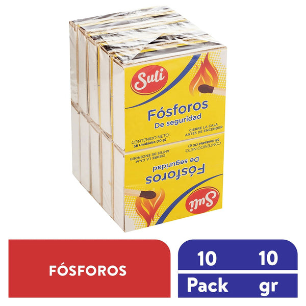 Fósforos Suli De Madera 10 Cajitas - 10 G