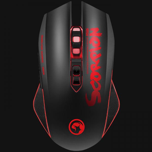MOUSE LINEA SCORPION M506 MARVO NEGRO / ROJO
