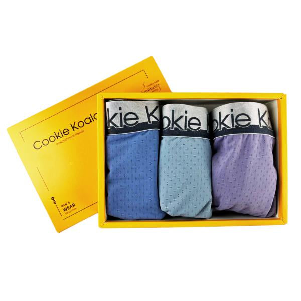 Boxer Hombre - Caja 3 Piezas - Color Azul/Vino/Gris Claro L