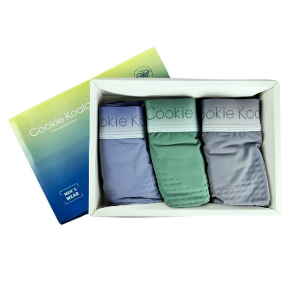 Boxer Hombre - Caja 3 Piezas - Color Verde/Gris/Azul L