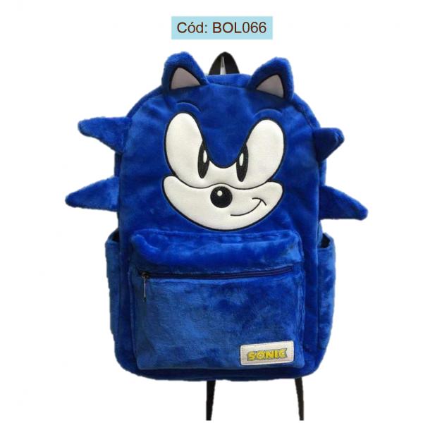 Bolso Sonic Tela Peluche Azul