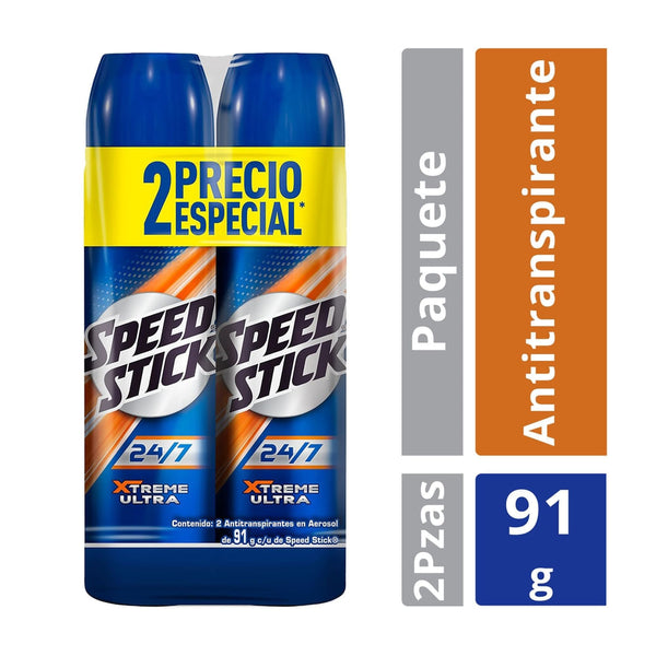 Desodorante Speed Stick 24/7 Xtreme Ultra Aerosol 91 G 2 Pack