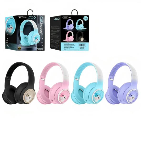 Audifono Bluetooth Gato Akz-08 Morado
