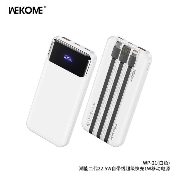 Bateria De Emergencia 10000Mah 22.5W Modelo Wp-21 Blanco