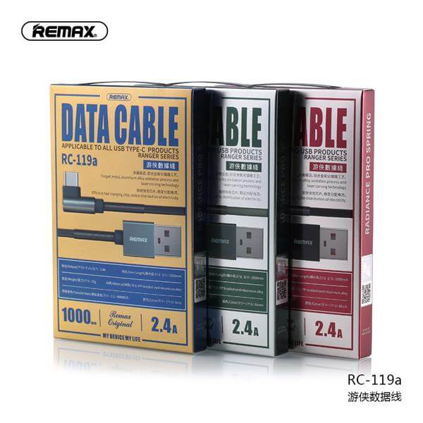 Cable Usb Tipo C RC-119A Ranger Remax Tarnis Negro