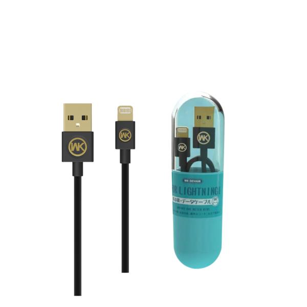 Cable Lightning Wdc-052 Worm Negro