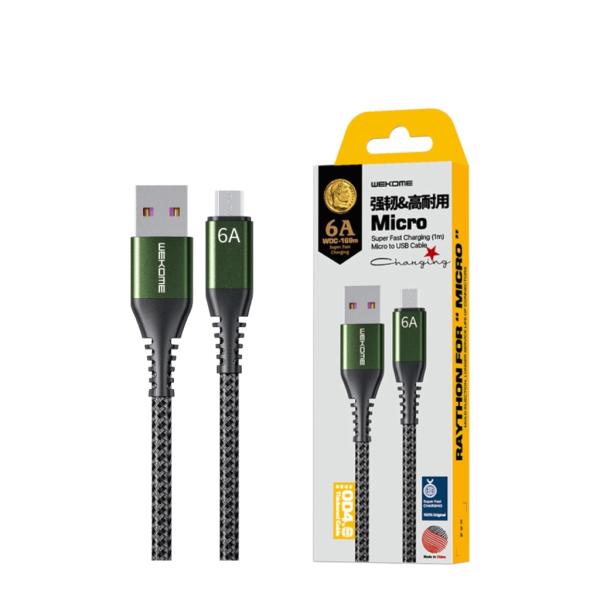 Cable Usb Micro B Wdc-169M Serie Raython Wk Desing Negro