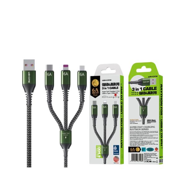 Cable Usb Multiplataforma Wdc-170Th Wk Desing Negro