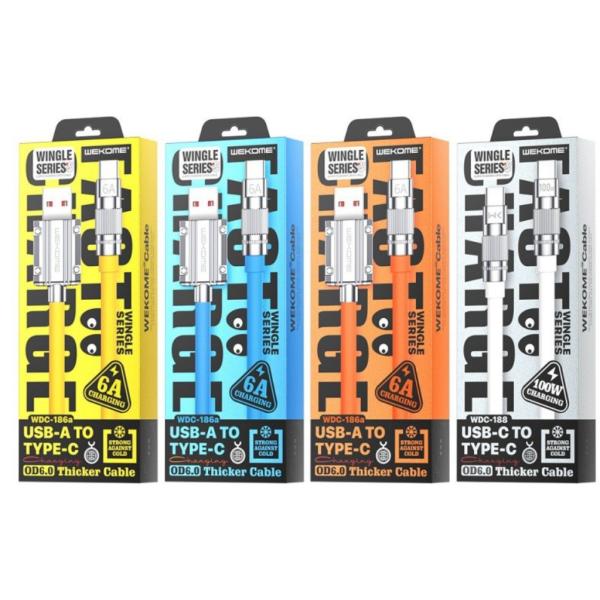 Cable Usb Tipo C Wdc-186A Wk Desing Azul