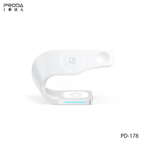 Cargador Inalambrico 4 En 1 Modelo Pd-178 Proda Blanco