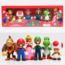 SET KIT COMBO SUPER MARIO BROS 12CM MARIO DONG KING KONG YOSHI LUIGUI PEACH TOAD 6 UNIDADES