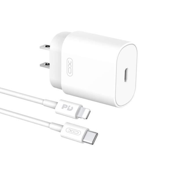 Cargador Completo Tipo C A Lightning 25W Modelo L91 Xo Blanco