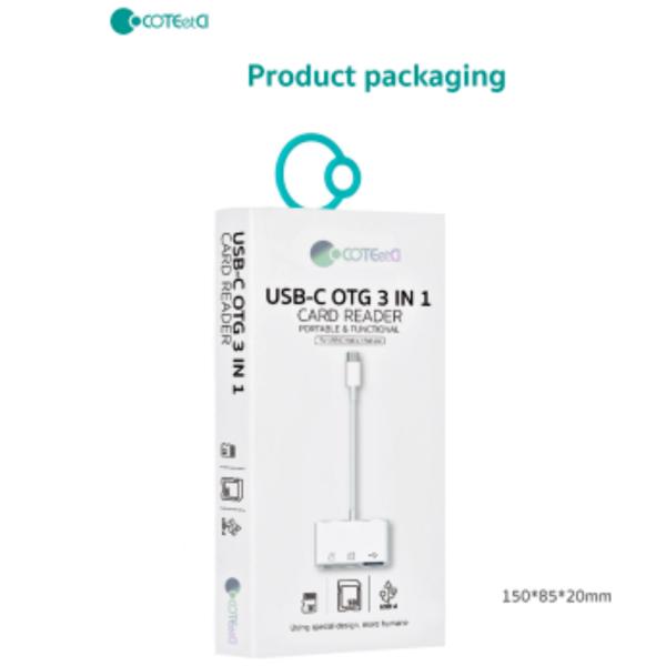 Adaptador Otg Usb- C  Modelo 33020 Coteci Blanco